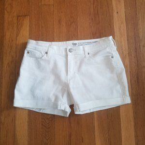 Gap Sexy Boyfriend Shorts Size 2 / 26 White Denim Roll Up Cuffed
